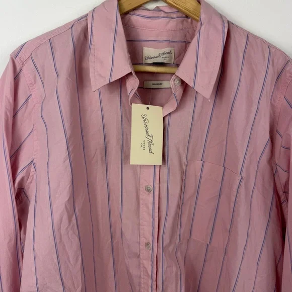Universal Threads Pink Striped Button-Up Shirt - Picture 2 of 10